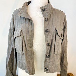 Army Green Crop Military Jacket